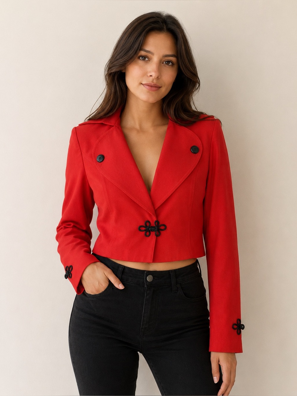 Stephanie Queller Red Chic Jacket Size 10 Tall